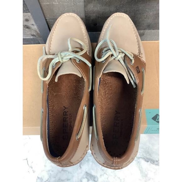 SPERRY Men's 10.5M White Camel Topsider Authentic Original Boat Shoes LB8-9 - Picture 5 of 8